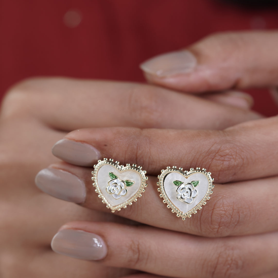 Opulent Heart Blossom Earrings jewellery product view 9