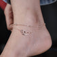 Luxpenny Twin Heart Rose Gold Anklet jewellery product view 1