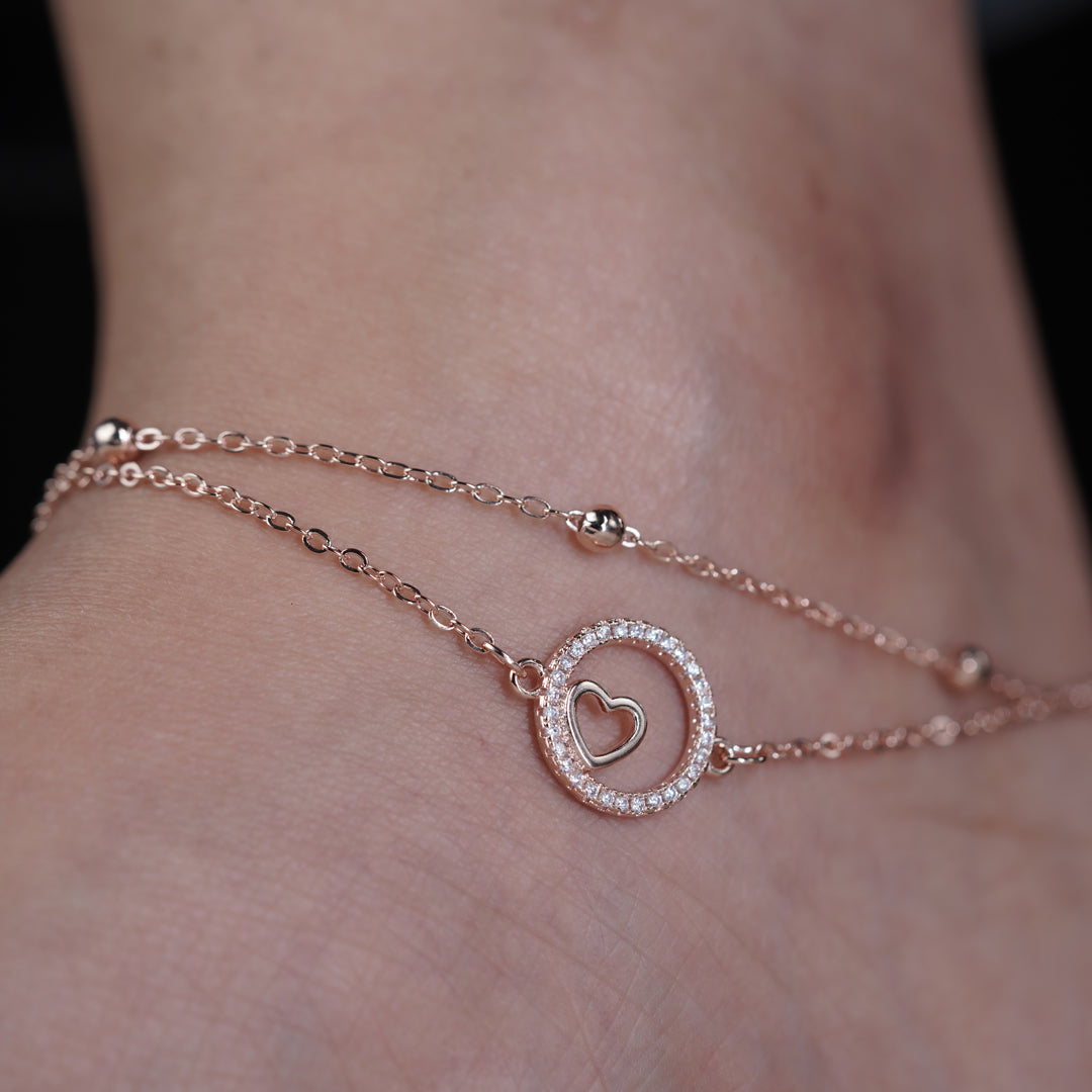 LuxeLove Heart Anklet jewellery product view 7