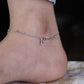 Minimalist Three Circle Silver Anklet jewellery product view 8
