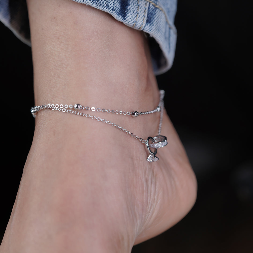 Celestial Knot Silver Anklet jewellery product view 5