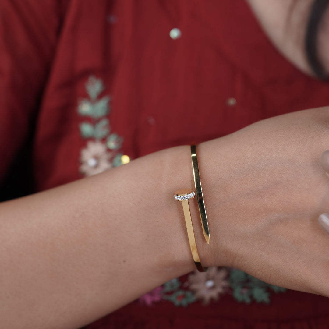 Eterna Shine Gold Cuff Kada jewellery product view 4