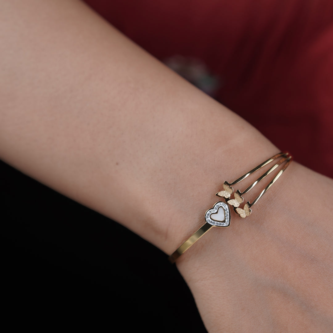 Divine Love Heart Gold Bracelet Kada jewellery product view 7