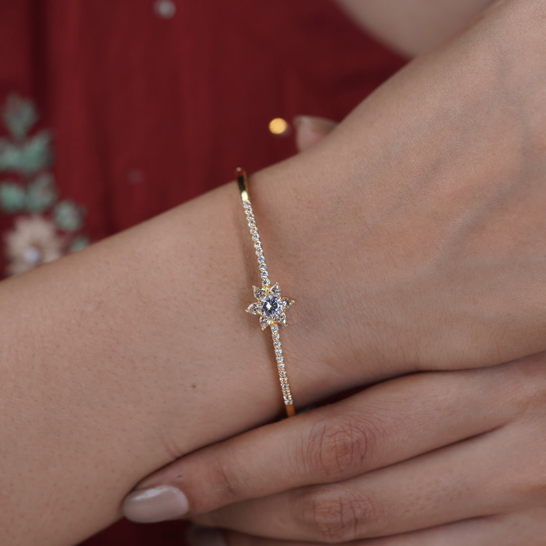 Elite Floral Spark Gold Kada jewellery product view 4
