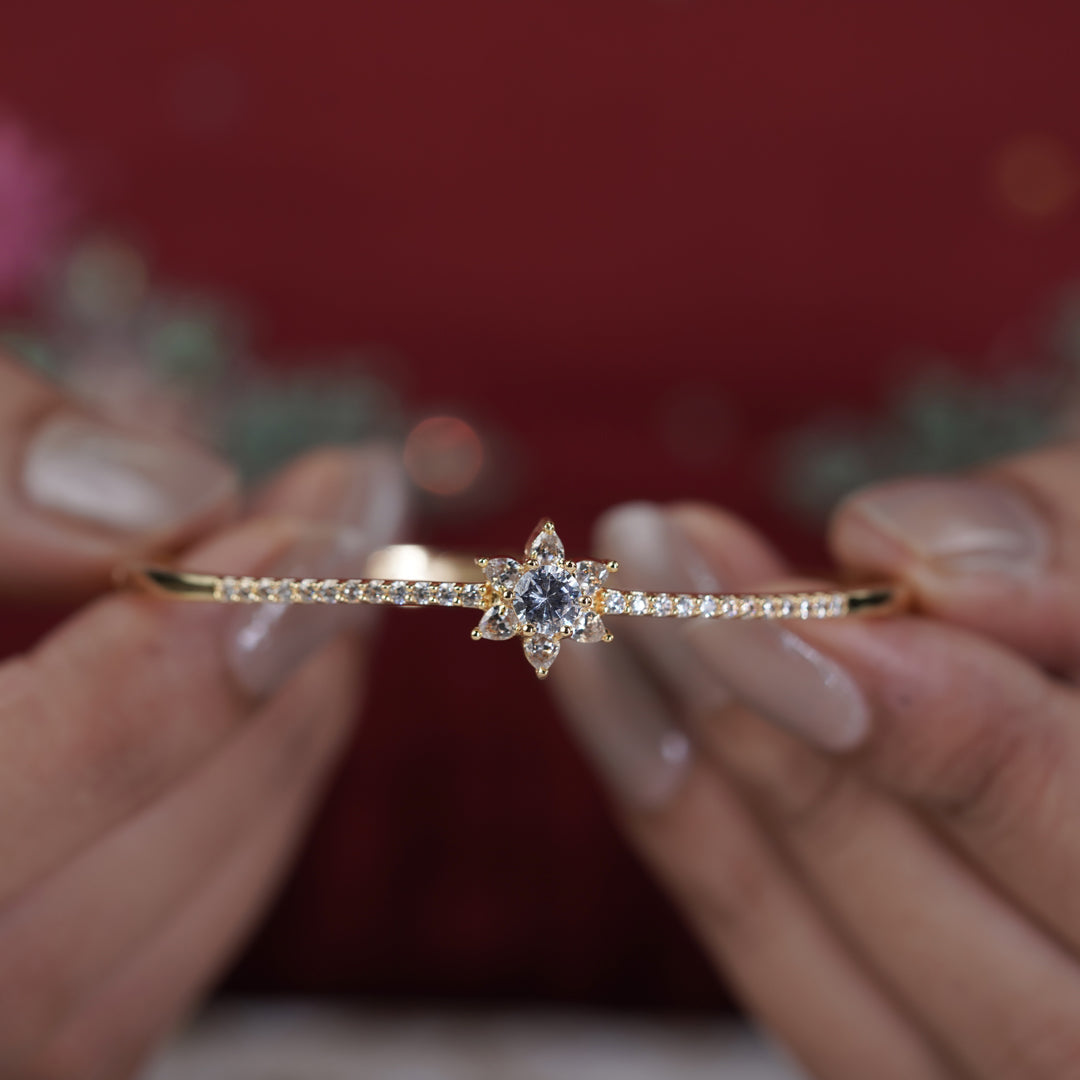 Elite Floral Spark Gold Kada jewellery product view 8
