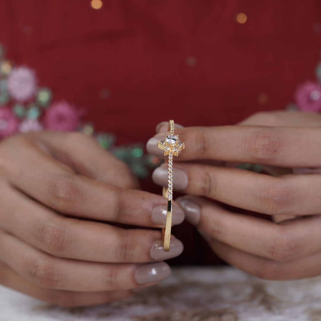 Elite Floral Spark Gold Kada jewellery product view 9