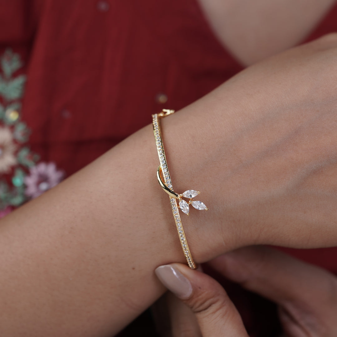 Flutter Butterfly Zircon Gold Kada jewellery product view 7