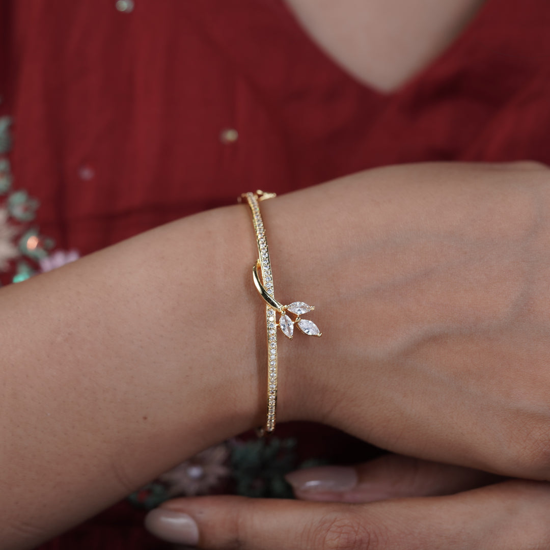 Flutter Butterfly Zircon Gold Kada jewellery product view 8