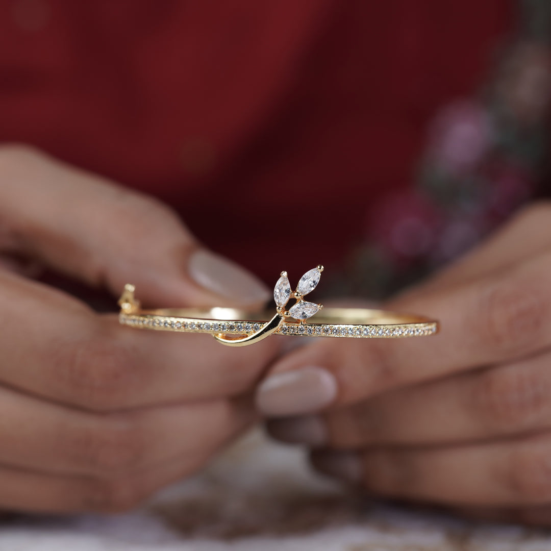 Flutter Butterfly Zircon Gold Kada jewellery product view 10