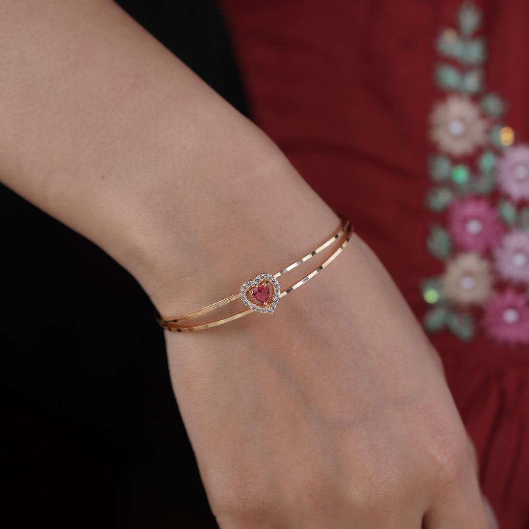 Rati Free Size Heart Bangles jewellery product view 4