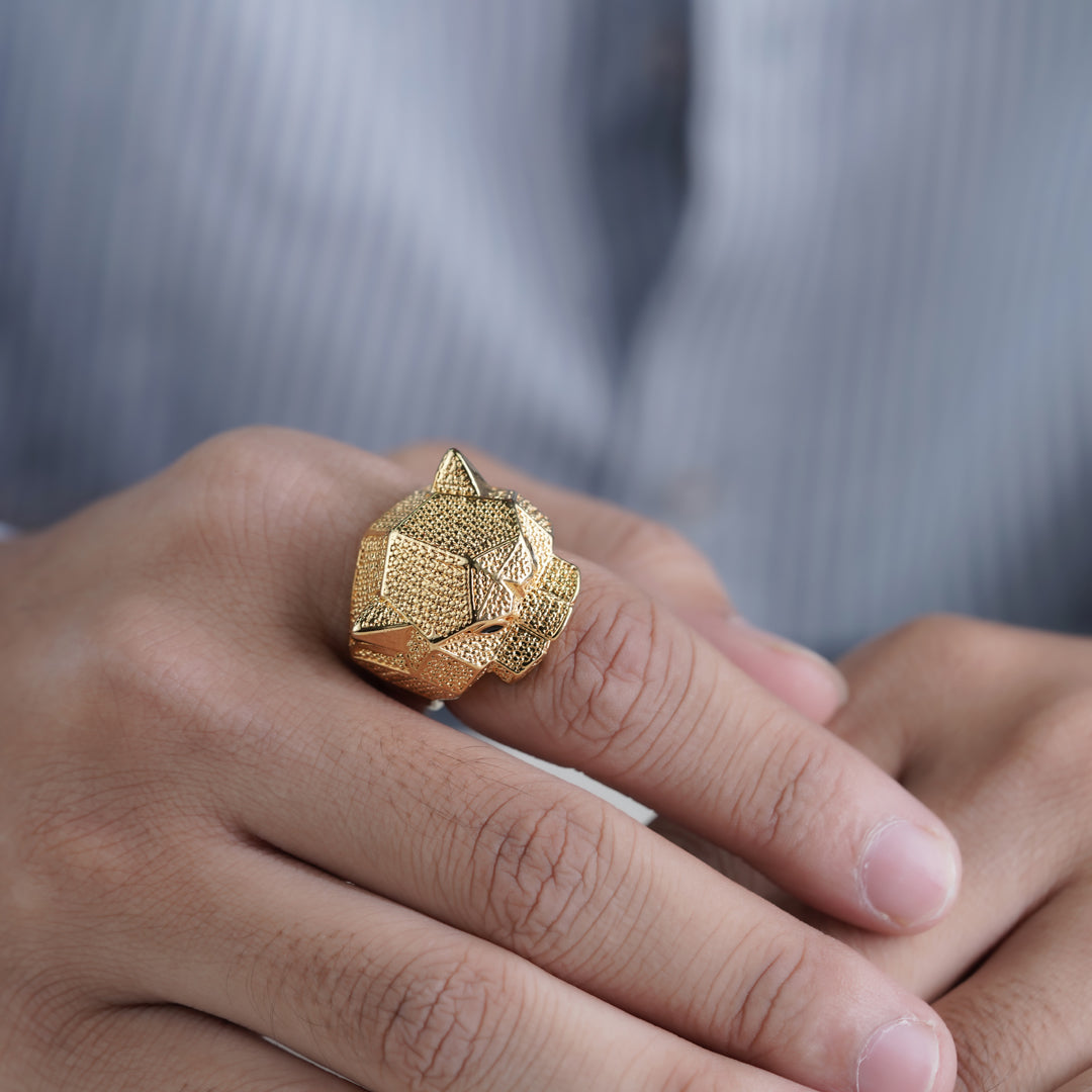 Gold Panther Stealth Band Ring jewellery product view 7