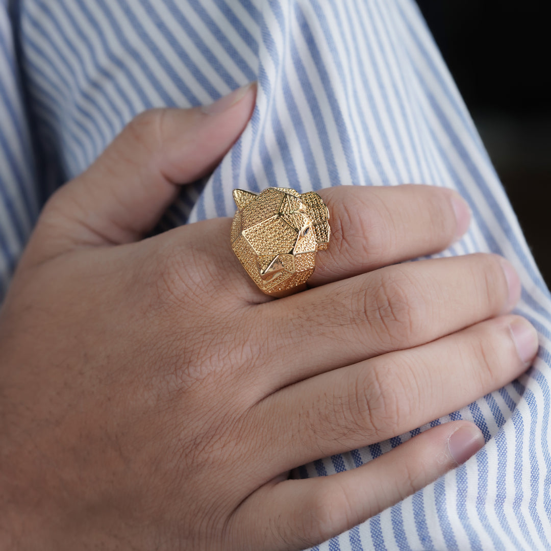 Gold Panther Stealth Band Ring jewellery product view 9