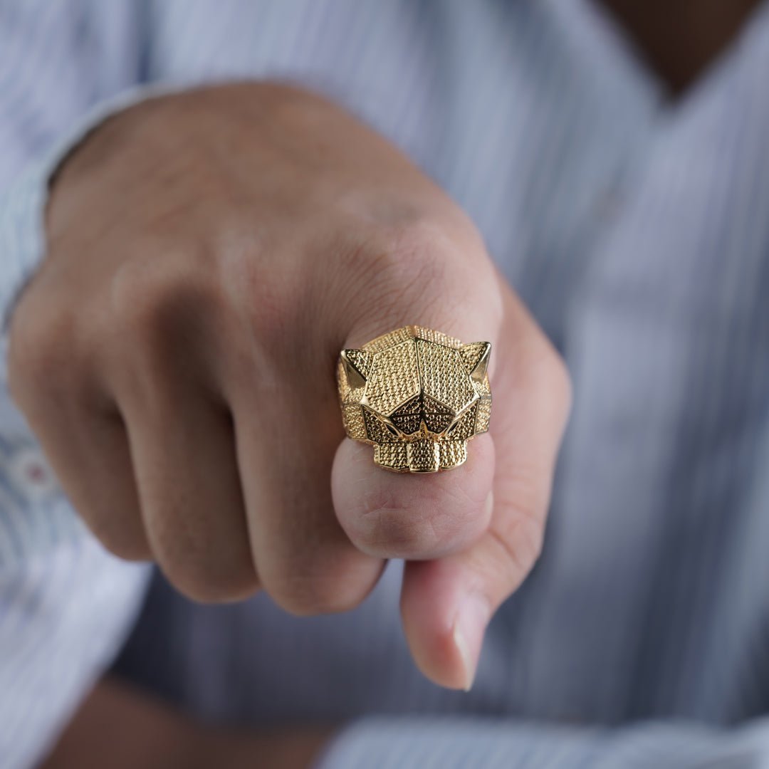 Gold Panther Stealth Band Ring jewellery product view 10