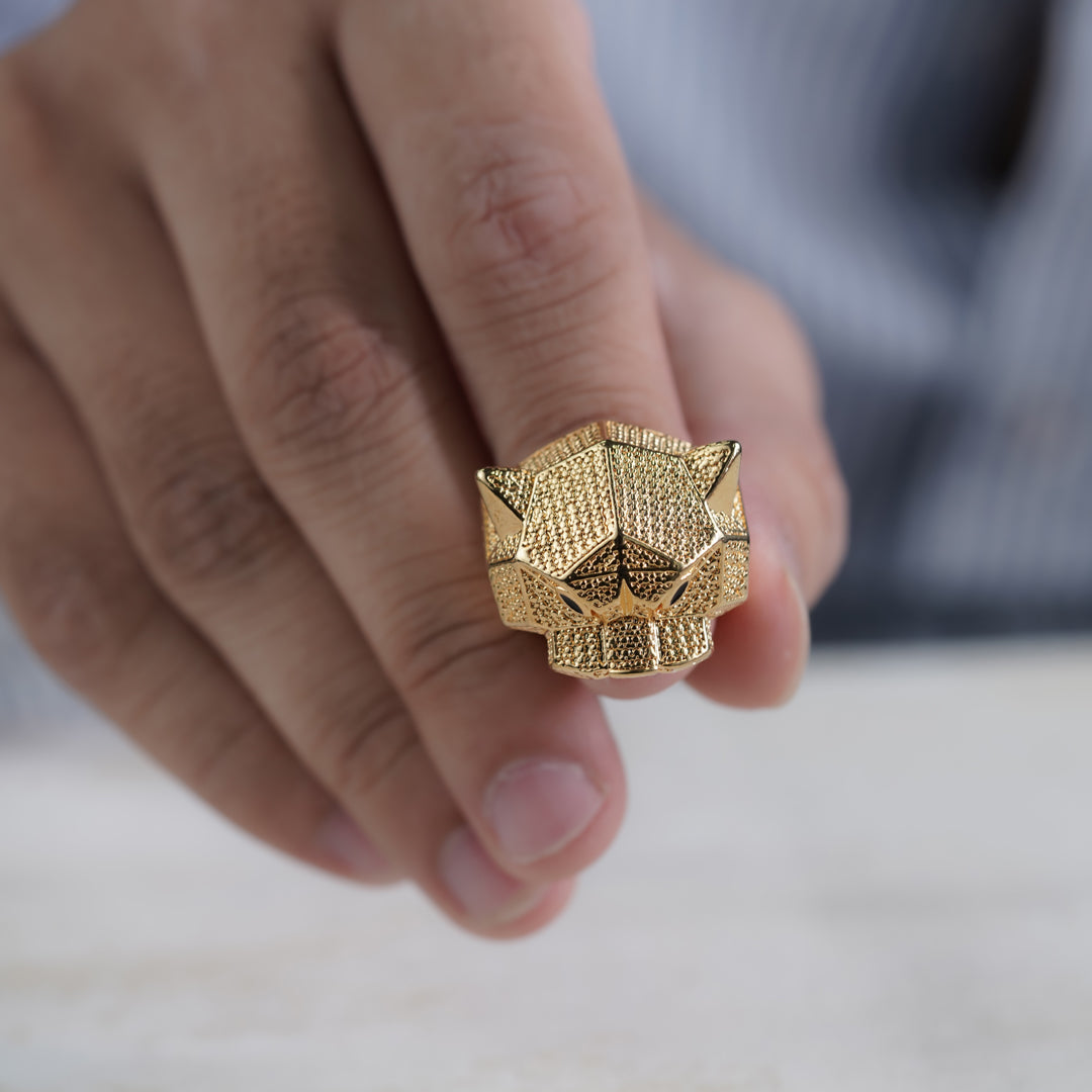 Gold Panther Stealth Band Ring jewellery product view 11