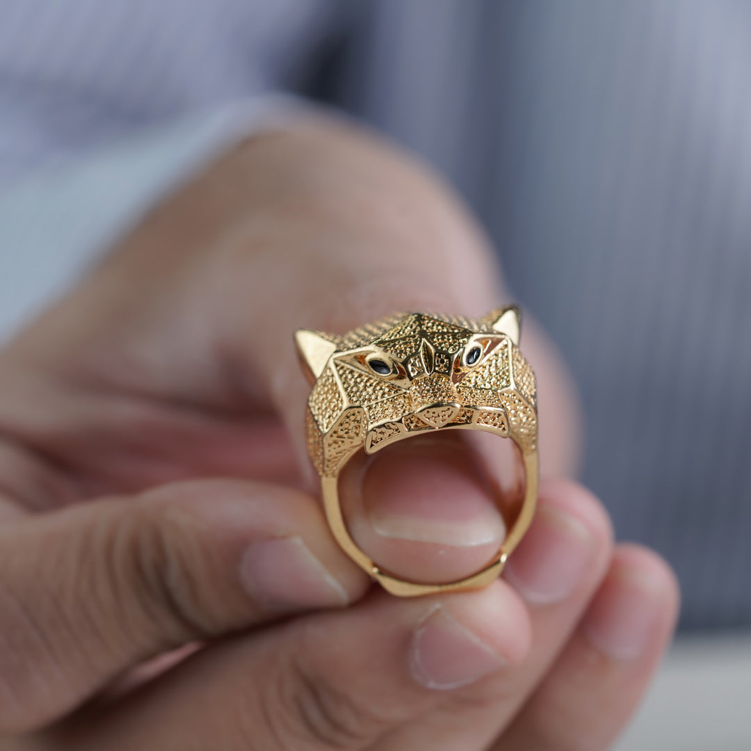 Gold Panther Stealth Band Ring jewellery product view 13