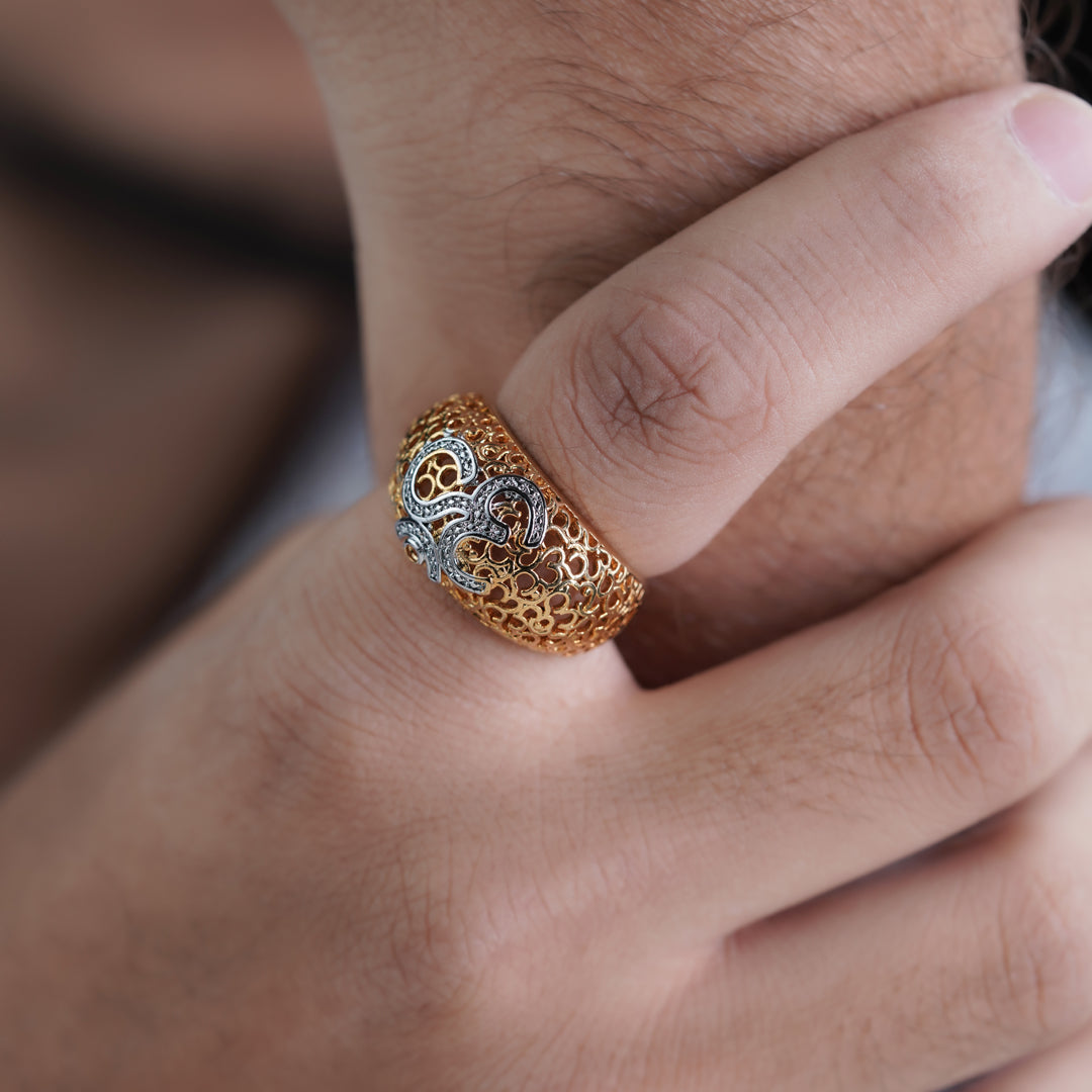 Divine Om Gold Ring jewellery product view 4