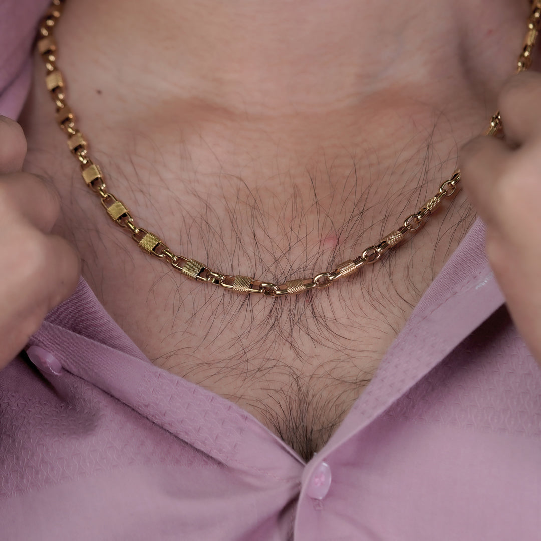 Royal Textured Link Gold Chain jewellery product view 6