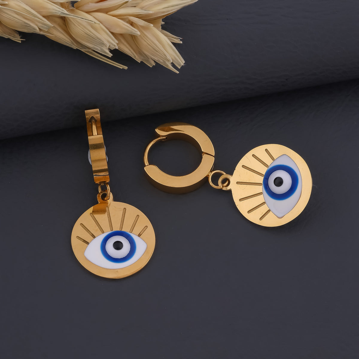 Evil Eye Round Earrings jewellery product view 6