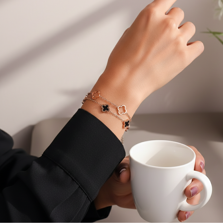 Luxe Clover Charm Bracelet jewellery product view 5