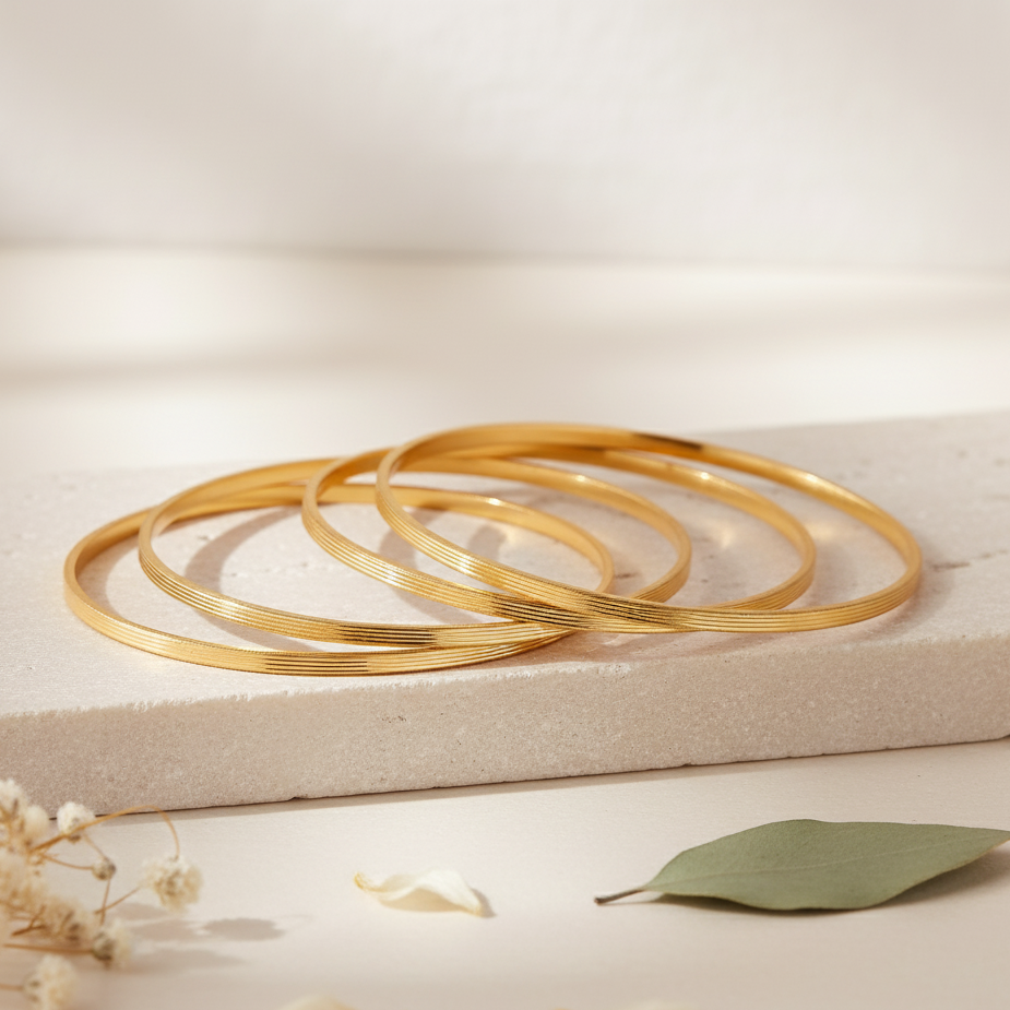 Classic Slim Gold Bangles jewellery product view 8