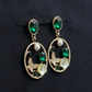 Royal Green Floral Earrings jewellery product view 3