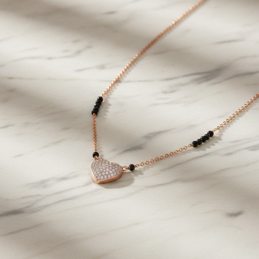 Prayal Heart Mangalsutra jewellery product view 3