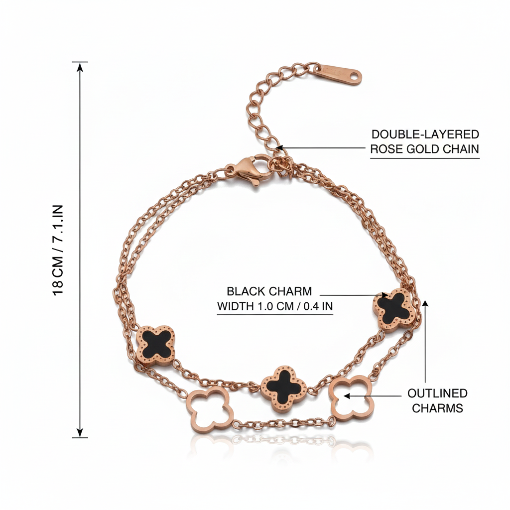 Luxe Clover Charm Bracelet jewellery product view 8