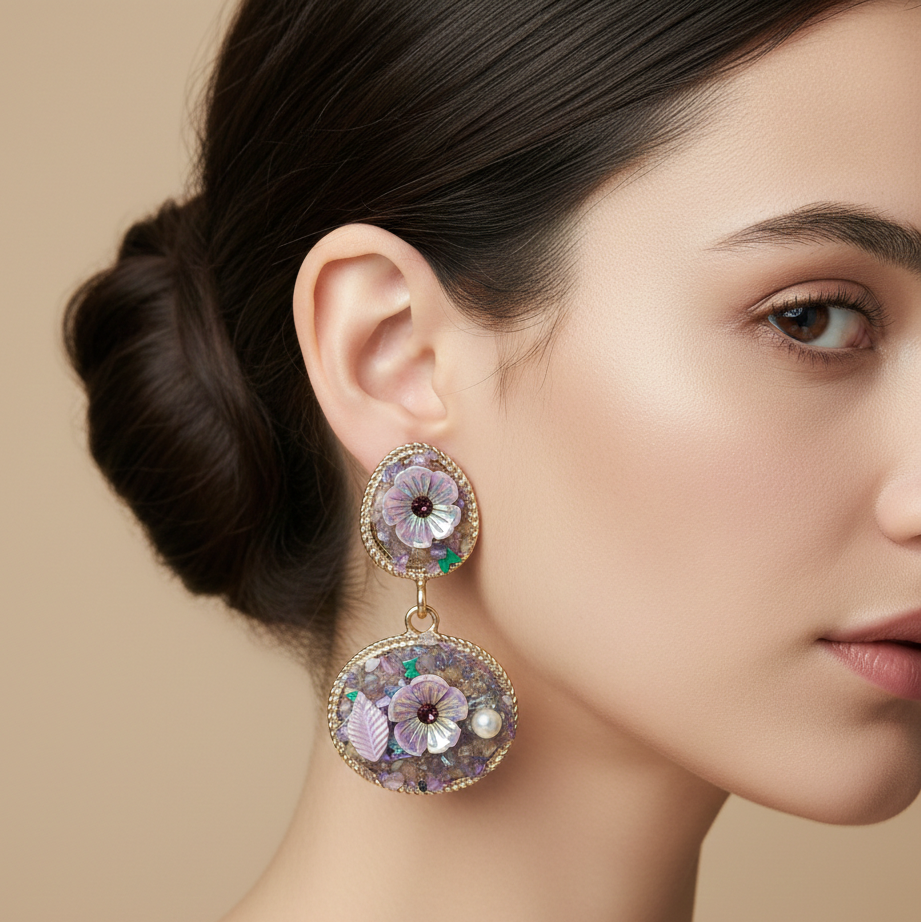 Lilac Luxe Dangles Earrings jewellery product view 5