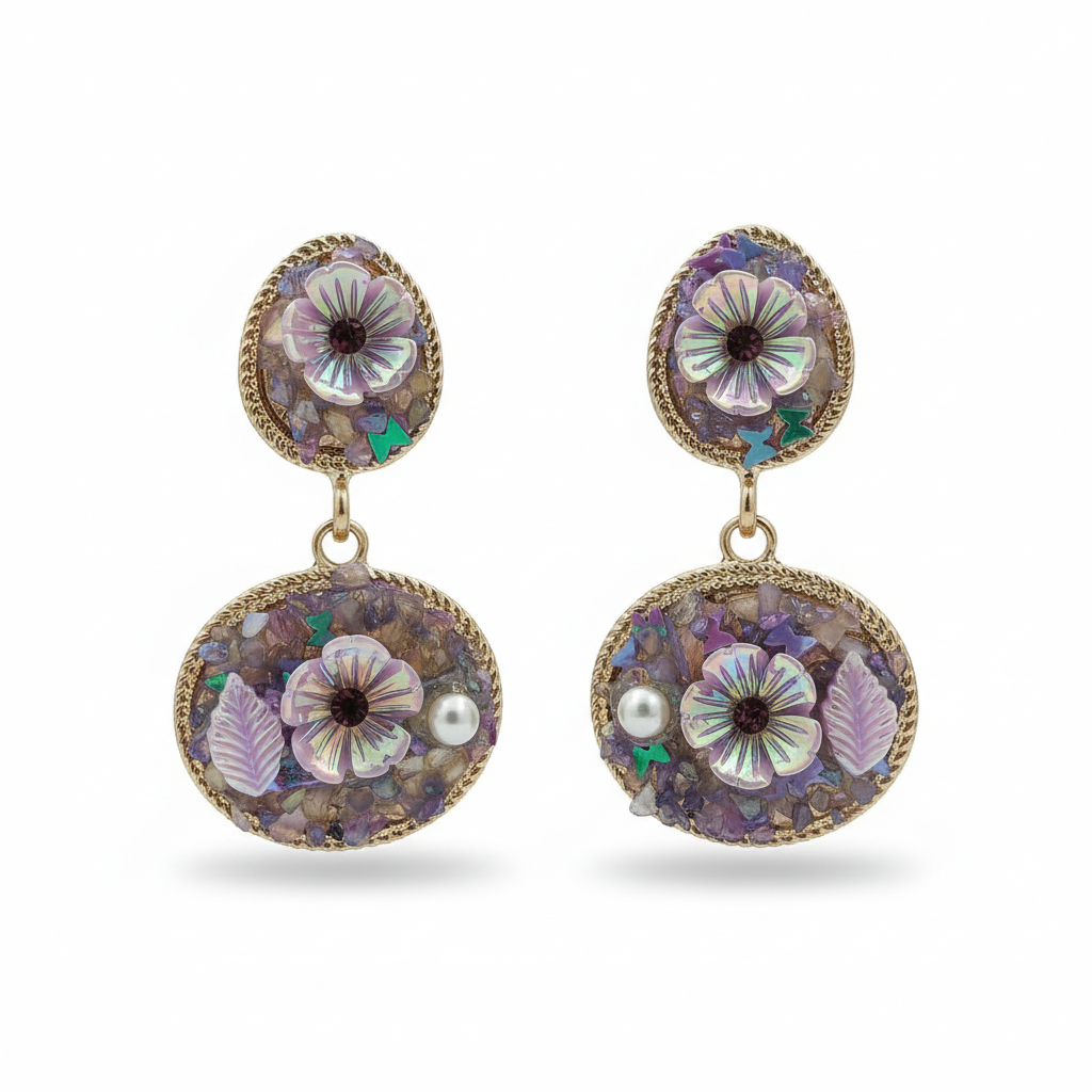 Lilac Luxe Dangles Earrings jewellery product view 6