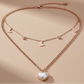 Pearl Heart 2 Layer Chain Necklace jewellery product view 3