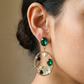 Royal Green Floral Earrings jewellery product view 4