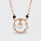 Delicate necklace with a pearl pendant on a light gray background