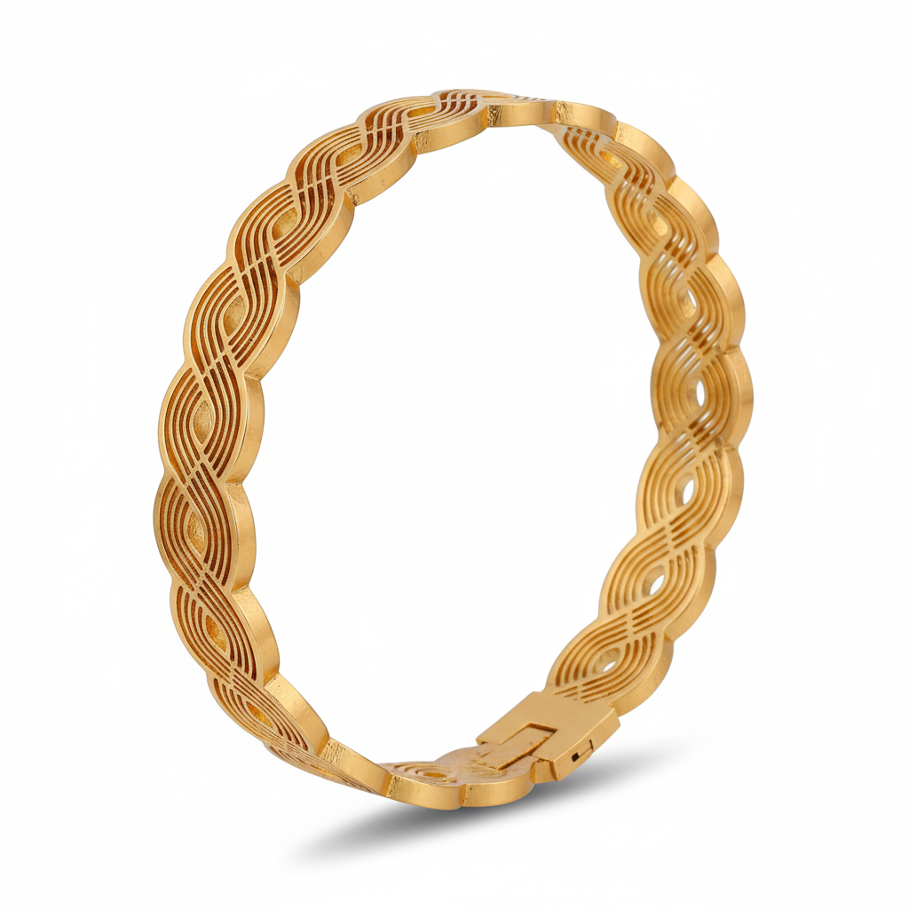 Infinity Wave Gold Kada jewellery product view 5