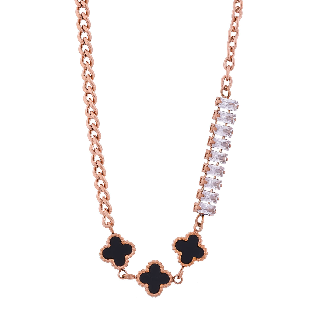 Clover Black Necklace jewellery product view 8
