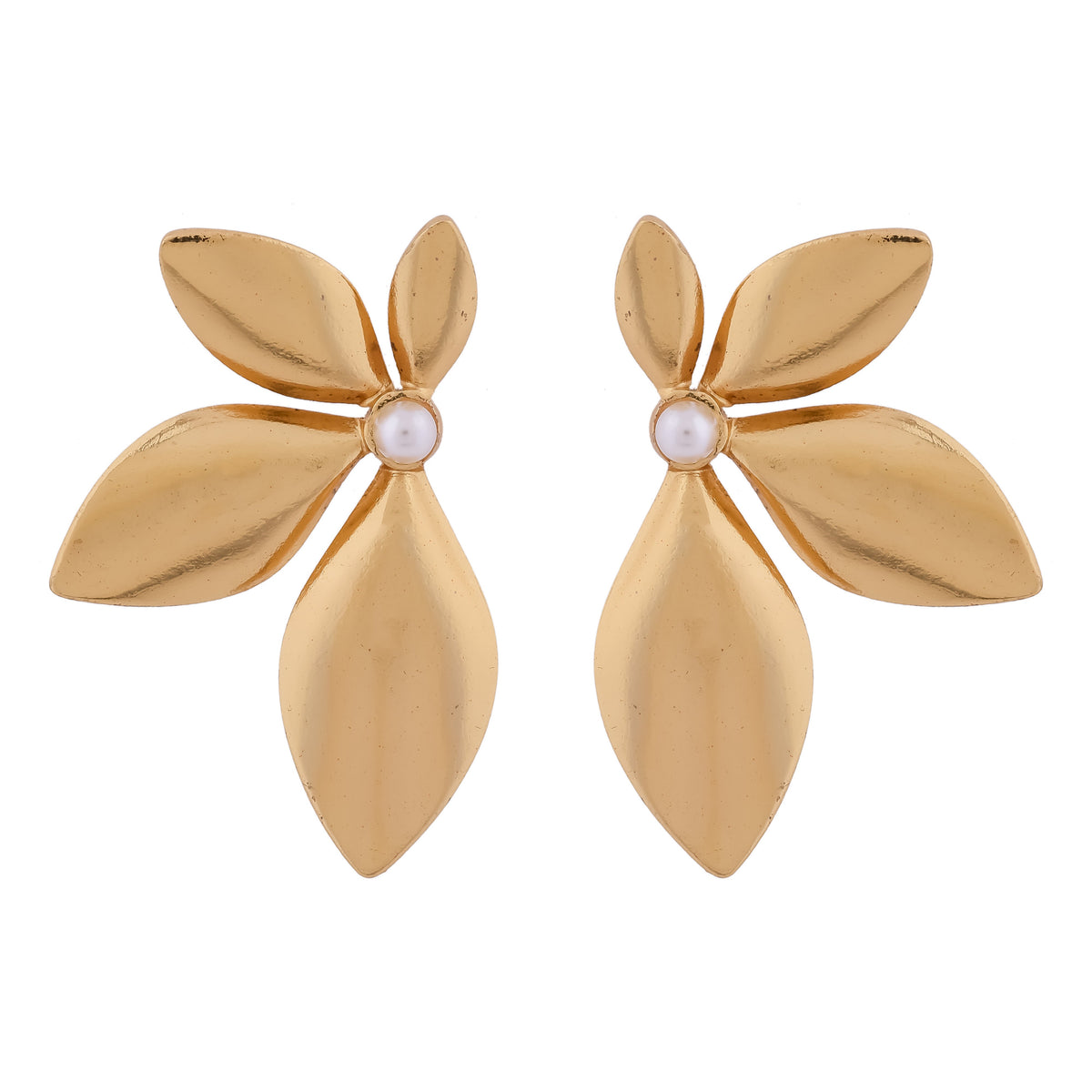 Gold Flower Earrings jewellery product view 12