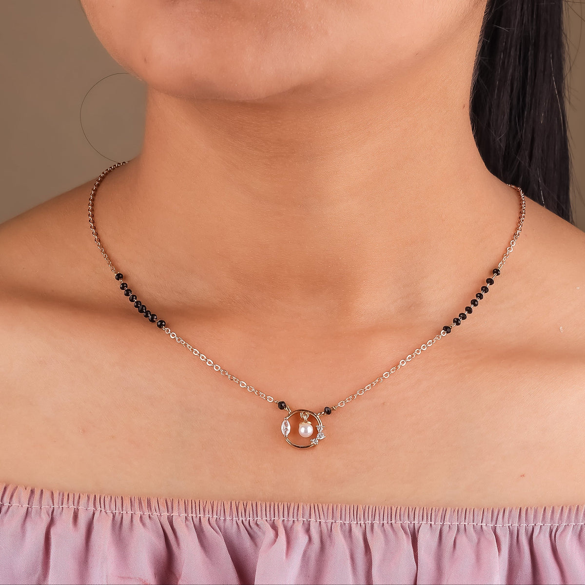 Diyela Pearl Mangalsutra jewellery product view 1
