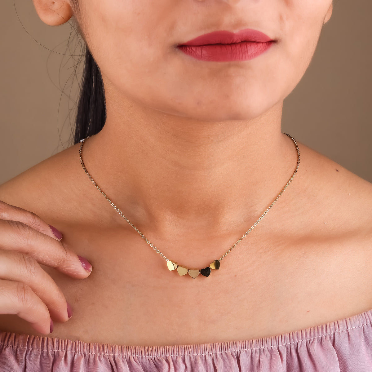 Ruhi Heart Necklace jewellery product view 2