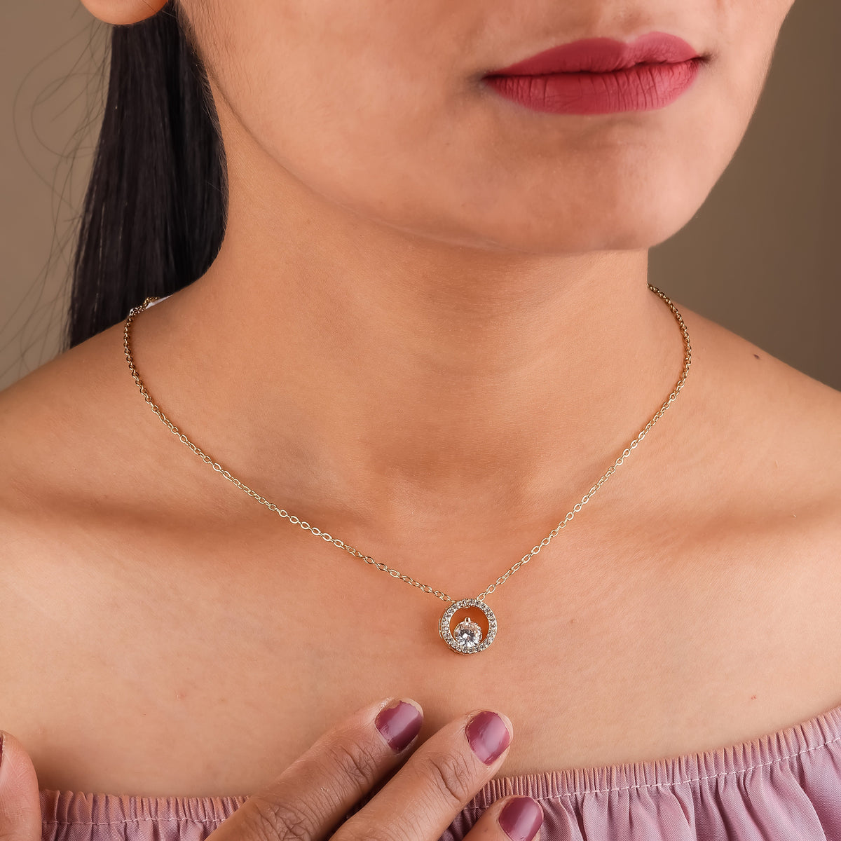 Saanvi Daimond Necklace jewellery product view 3