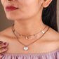 Pearl Heart 2 Layer Chain Necklace jewellery product view 1
