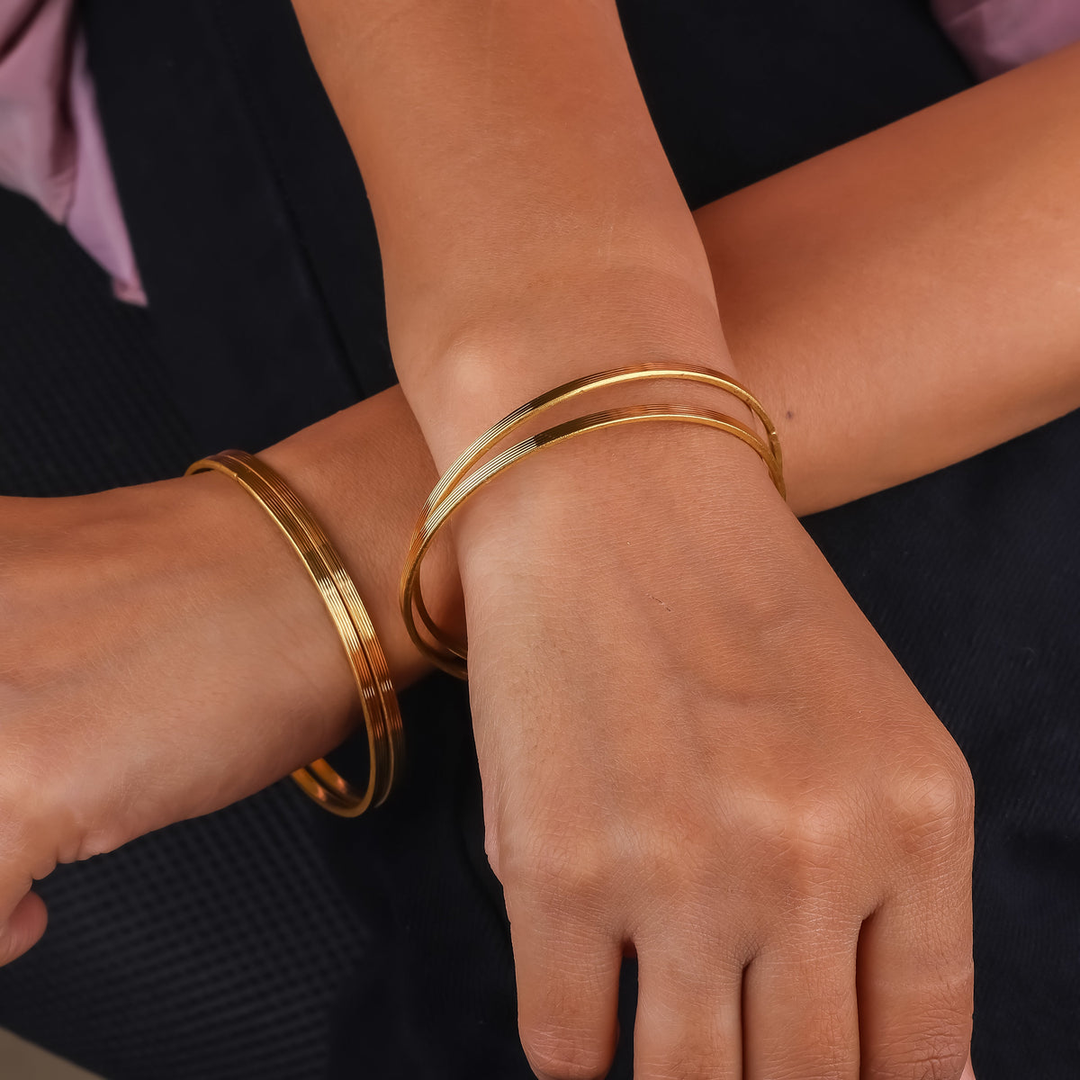 Classic Slim Gold Bangles jewellery product view 6