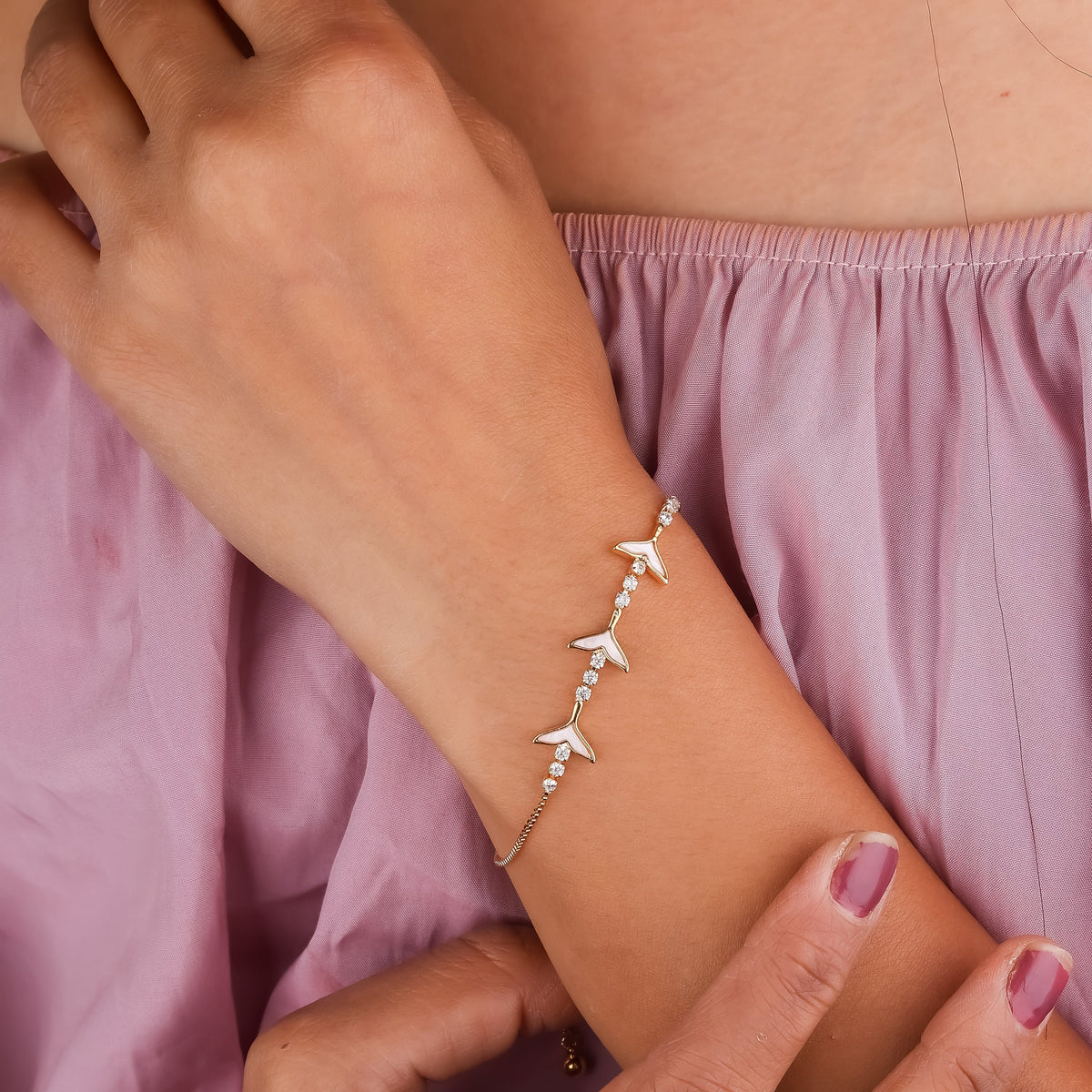 Aurora Wings Gold Bracelet jewellery product view 4