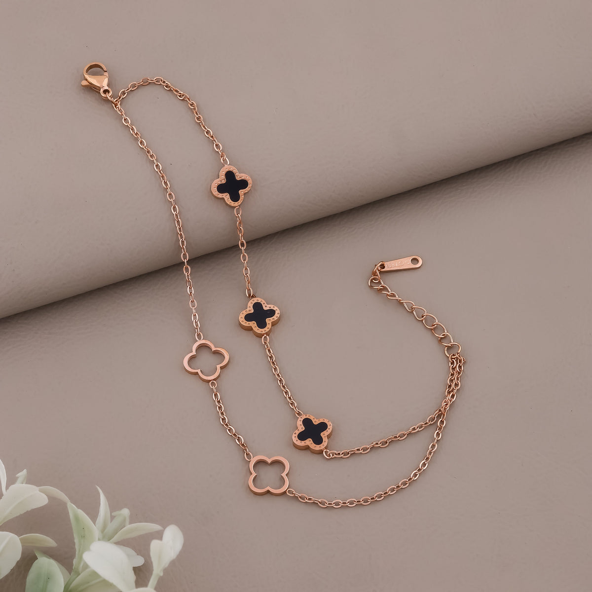 Luxe Clover Charm Bracelet jewellery product view 6