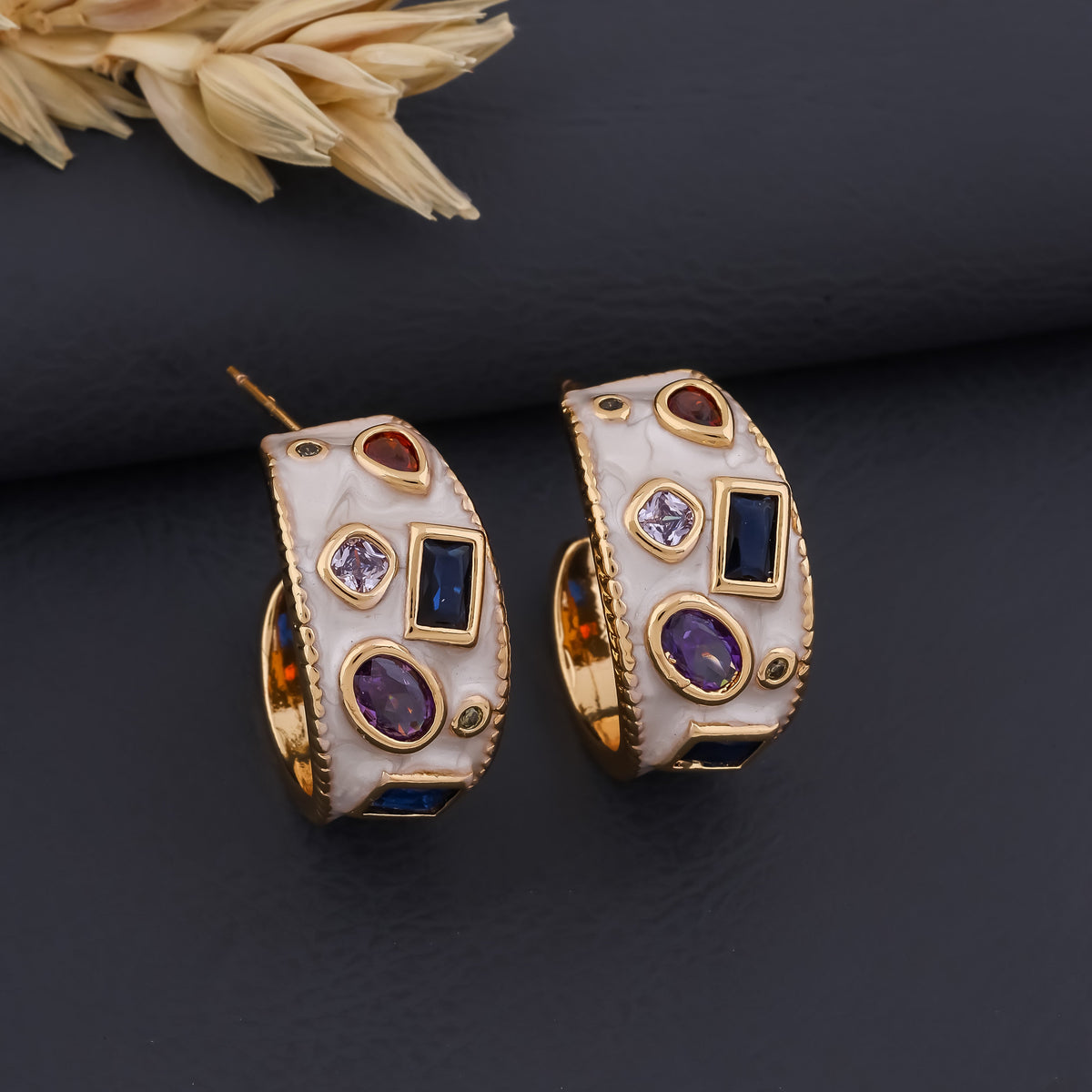 Resin Gems Earrings jewellery product view 1