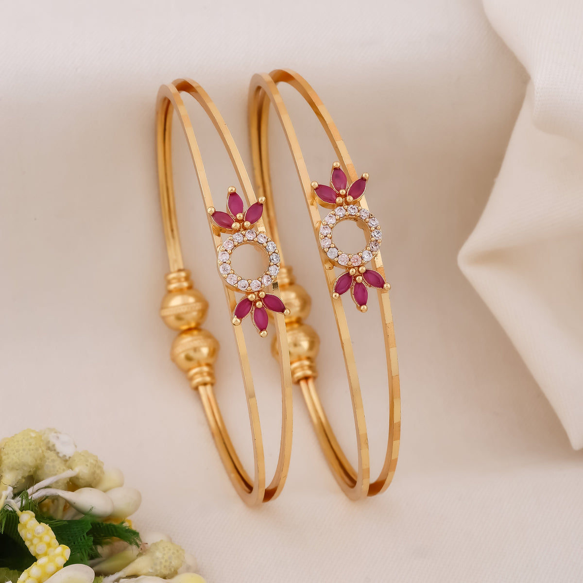 Ruby Circle Charm Bangles jewellery product view 1