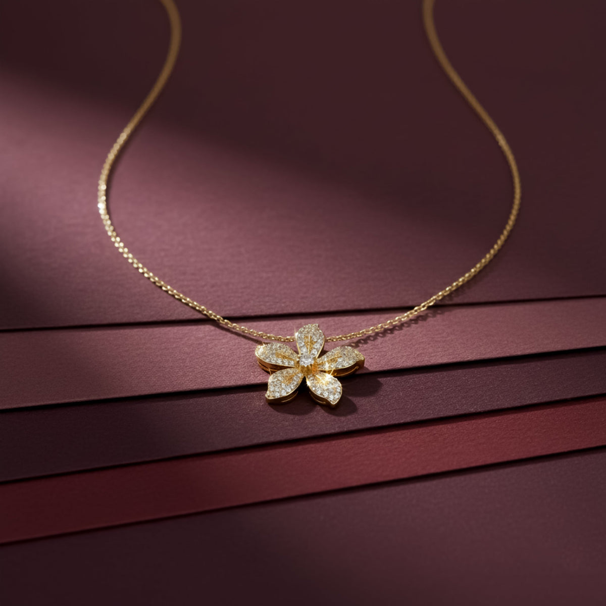 Luxe Floral Sparkle Necklace jewellery product view 2