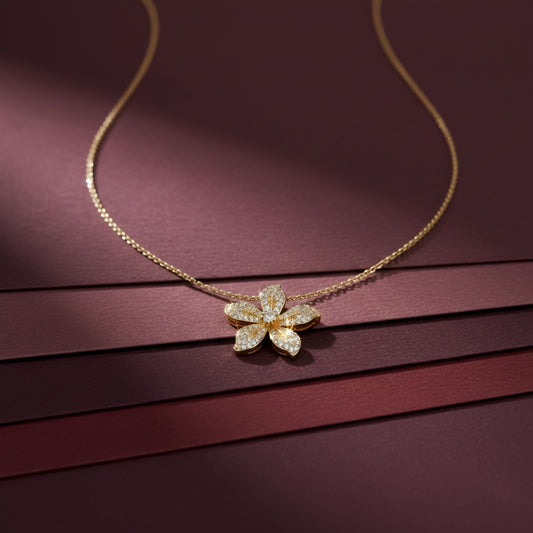 Luxe Floral Sparkle Necklace jewellery product view 2