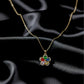 Multicolor Crystal Flower Pendant Necklace jewellery product view 6
