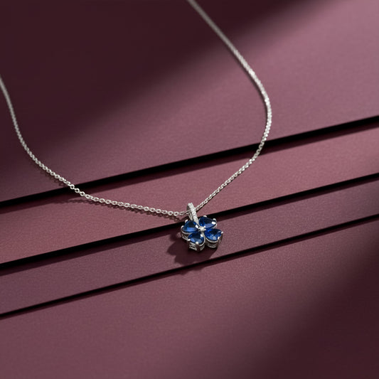 Aurielle Sapphire Bloom Necklace jewellery product view 2