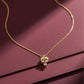 Royal Pink Crystal Leaf Pendant Necklace jewellery product view 4