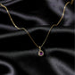 Purple Amethyst Gold Pendant Necklace jewellery product view 4